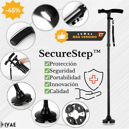 SecureStep™ Bastón Innovador Plegable con Led